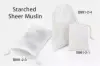 6W x 10L, Natural Sheer Muslin Pull Drawstring Pouches